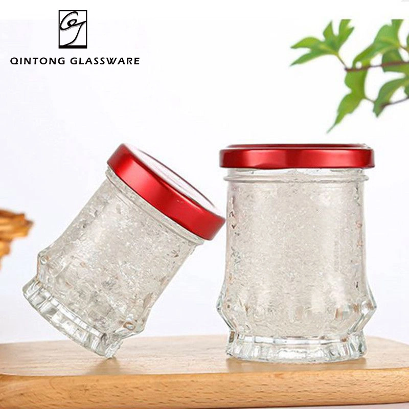 Wholesale/Supplier Lotus Shape 75ml 3oz Glass Honey Storage Jars Edible Bird's Nest Separate Bottle