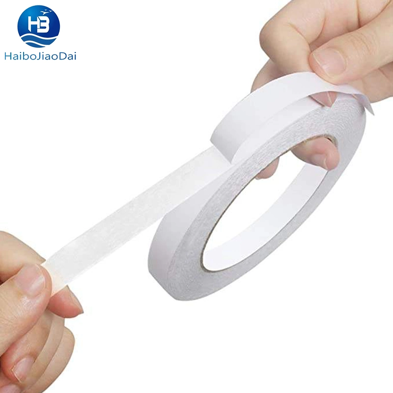 White Release Paper Double Sided Tissue Adhesive Tape for Nameplate Foam Plastic Film Bonding Splicing