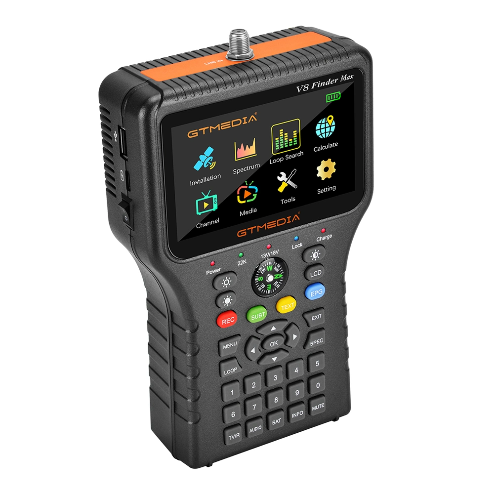 V8 Gtmedia Finder Max H265 Satellite Finder l'appui DVB MPEG4 S2x 4.3 pouces haute définition avec écran LCD TFT Poly Bag emballage