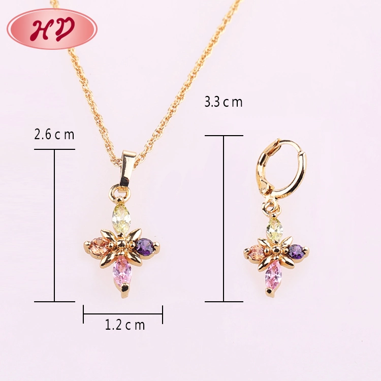 Fashion Costume Wholesale/Supplier Imitation 18K Gold Plated Jewelry with Earring Sets Pendant Necklace