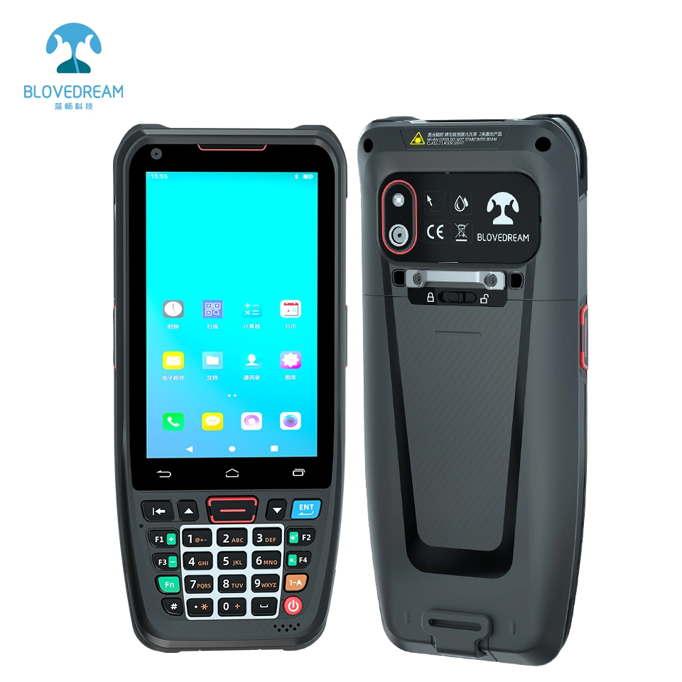 Android 9.0 Blovedream N40 4G WiFi GPS 1D 2D de capture de données Laser NFC PDA pour la gestion des entrepôts