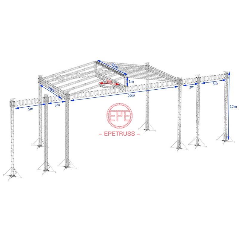 China Heavy Duty Durable Square Stage Structure Sections Truss