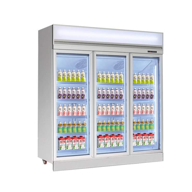 Ventilador de refrigeración de vidrio de la puerta de la botella de refrigerador de la pantalla refrigerador nevera