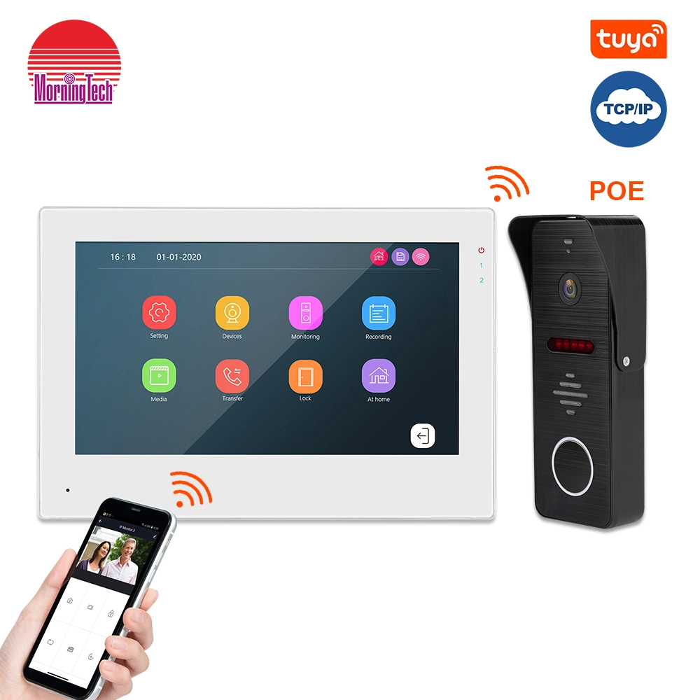 Novo sistema Smart Video Intercom para Apartamentos TCP/IP Door Bell Telefone de porta de vídeo com intercomunicador áudio com vídeo com câmara de vídeo com Wi-Fi elétrica