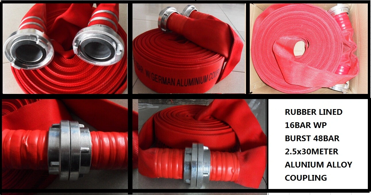 13bar 65mm 2.5" Red Rubber PVC Fire Fighting Hose