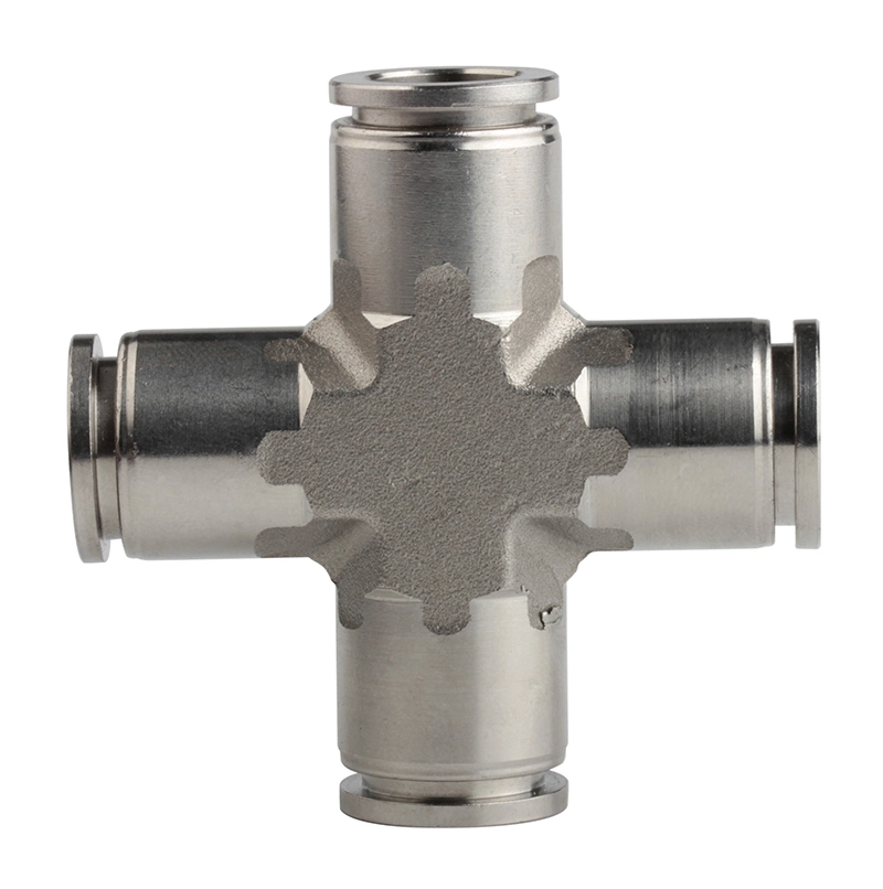 Xhnotion Pneumatic SS316L Stainless Steel Union Cross Push in Fitting Pneumatic Fitting