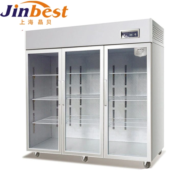 Supermarket 3 Glass Door Display Upright Refrigerator Refrigeration Equipment