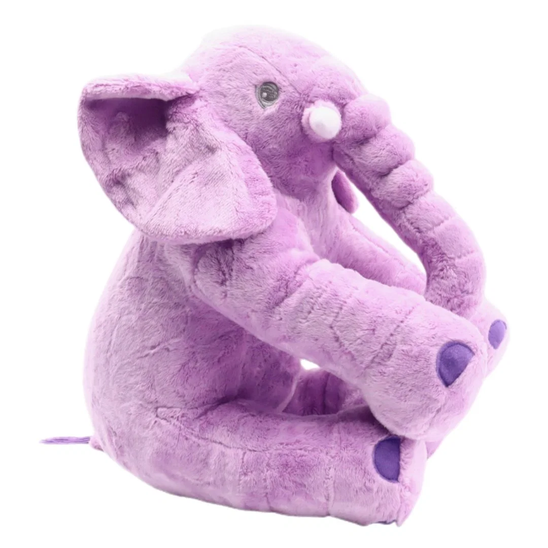 Niños al por mayor Soft Plush juguete Funny Sleeping Pillow Púrpura 35cm Niños Regalo relleno Elefante sentado animales salvajes Baby Toys