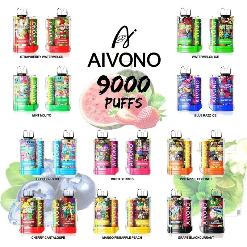 Choix de saveurs multiples Aivono sans nicotine Vape saveur de fruit rechargeable VAPE AIM XXL 9000 PUF Vente en gros I Vape jetable Stylo