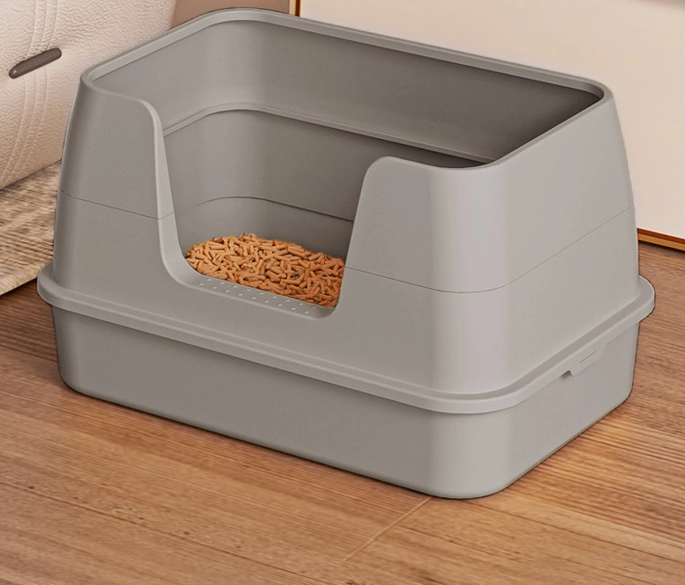 Pet Supplies Products Cat Litter Basin, Oversized, Semi Enclosed, Fully Open, Anti Splashing Cat Basin Litter Cat Toilet