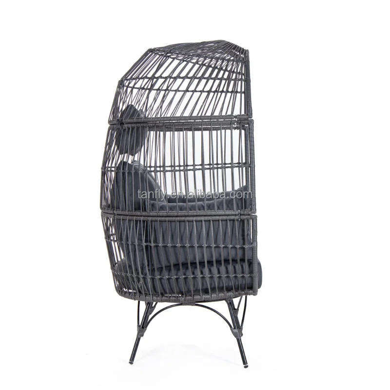 Outdoor Garden Furniture Rattan Iron Frame Single Seater Comfort Rattan Wicker Chair