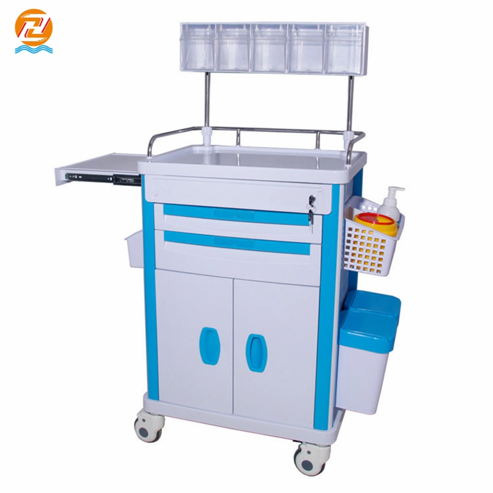 Hospital Cart Equipment Plastic Anesthesia Trolley Flexible Clinic ABS Emergency