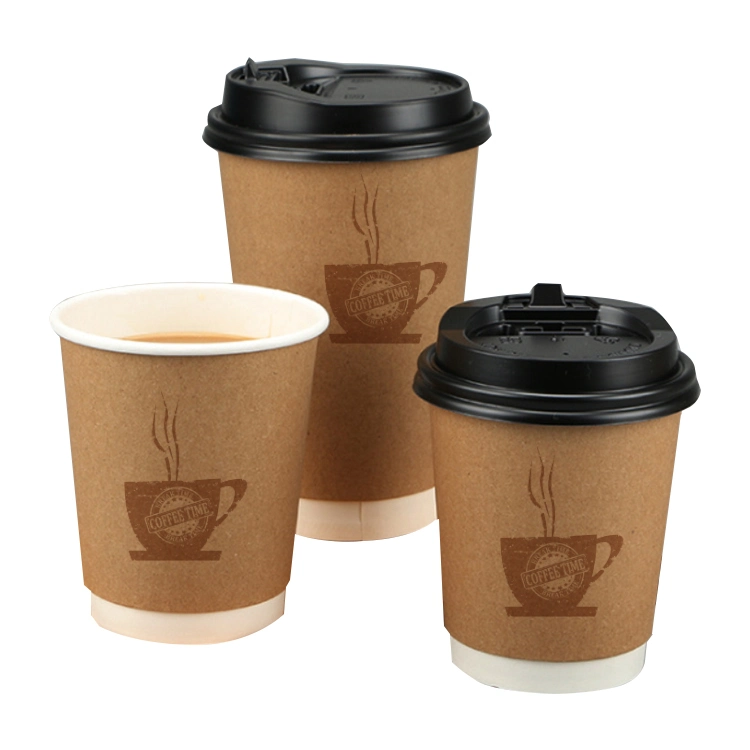 Gobelet en papier recouvert de thé PE pour emballage biodégradable jetable à chaud de 12 oz Tasses en papier Desechables personnalisées