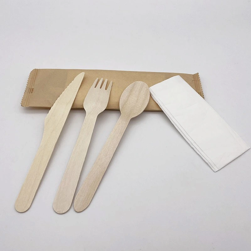 100%Natural Disposable Camping Birch Wooden Tableware