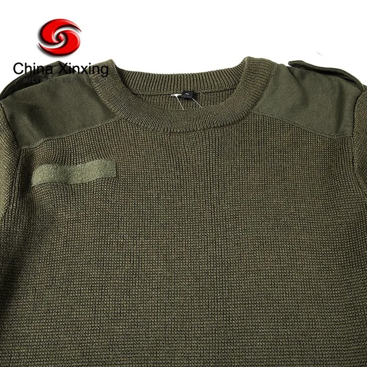 Militaire de l'armée vert olive chandail à col rond laine acrylique Armée Pull en jersey