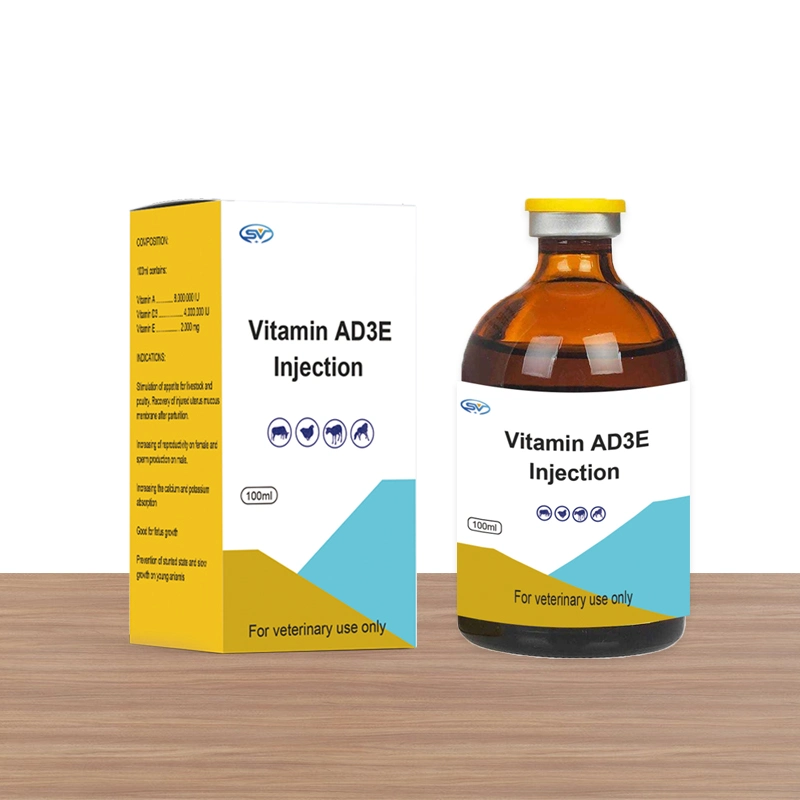 OEM vitamina ad3e inyección para enfermedades que falta la vitamina veterinaria