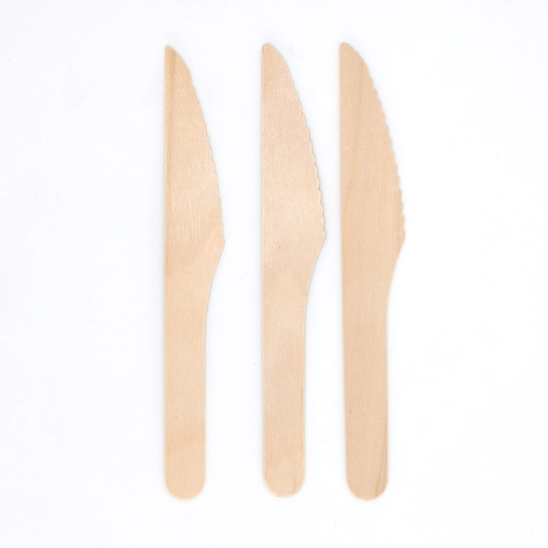 Knife Cutlery Set Wood Food Grade Kitchen Disposable Cutlery Wood Disposable Wood Cutlery Set