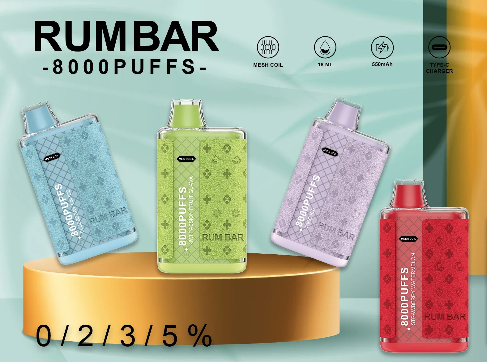 Custom OEM Smoking Type C Rechargeable Qst Rum Bar Bm 8000 Puff Disposable/Chargeable Vape E Cigarette