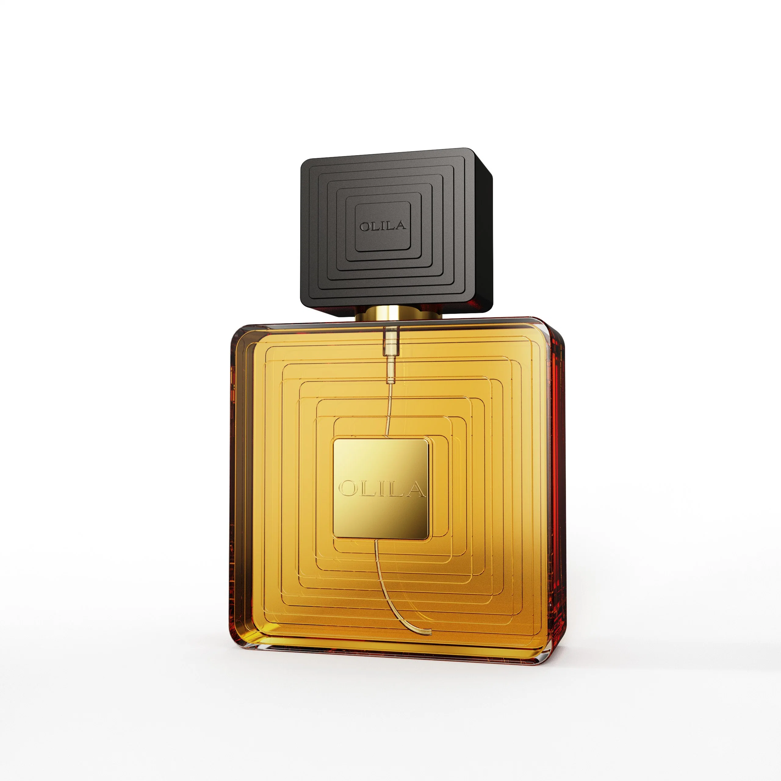 Frasco de embalagem personalizado de 100 ml com tampa dourada redonda vazia, de luxo, em forma de parfum Pulverizador frasco Perfume de vidro atomizador
