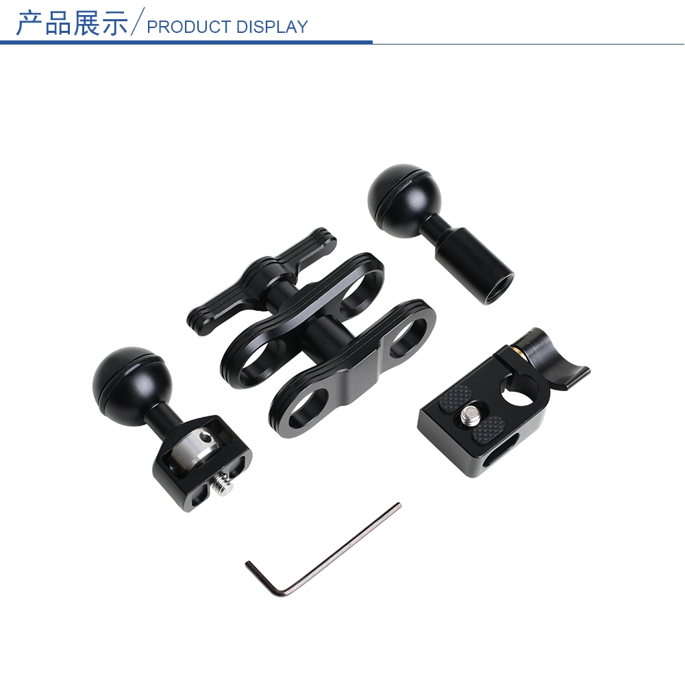 H029 15mm Tube Monitor Holder with Lock Button Non-Slip Foot Pad Removable Ball Head Bracket for Magic Arm Digital Camera