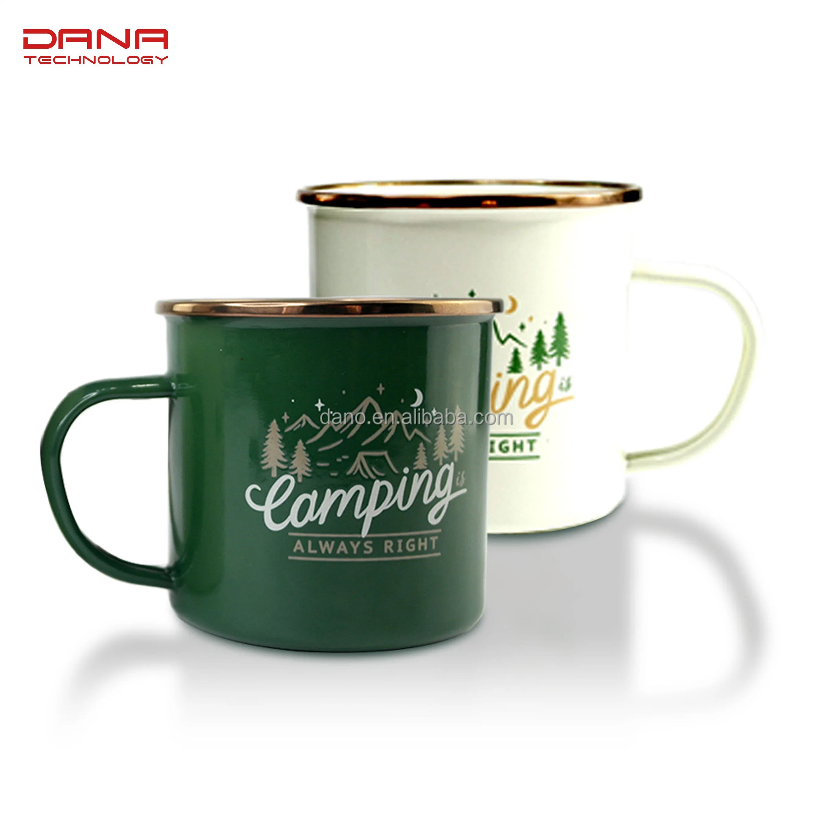 L'émail de Camping Mug personnalisé cadeau personnalisé en utilisant du lait Mug mug sublimation vierge personnalisée en émail Enamel tasses