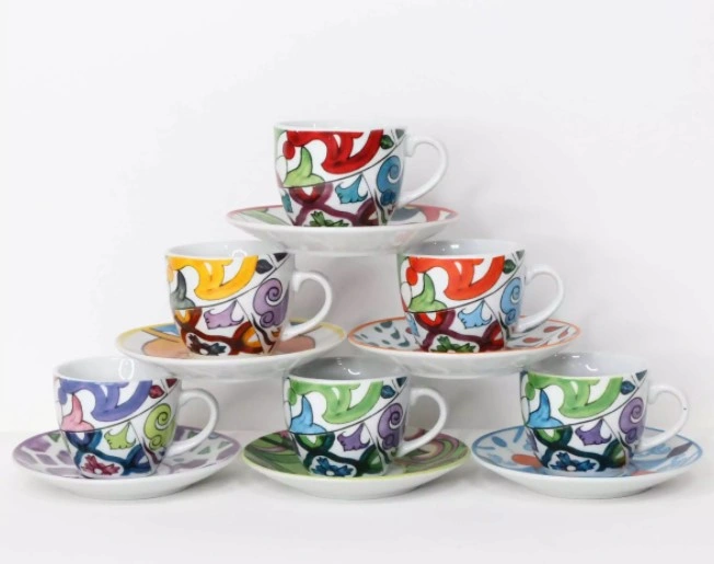 Wholesale/Supplier Cheap Coffee Cup Set, White Porcelain Coffee Cup&Saucer, Coffee Cup Plate Set 90cc