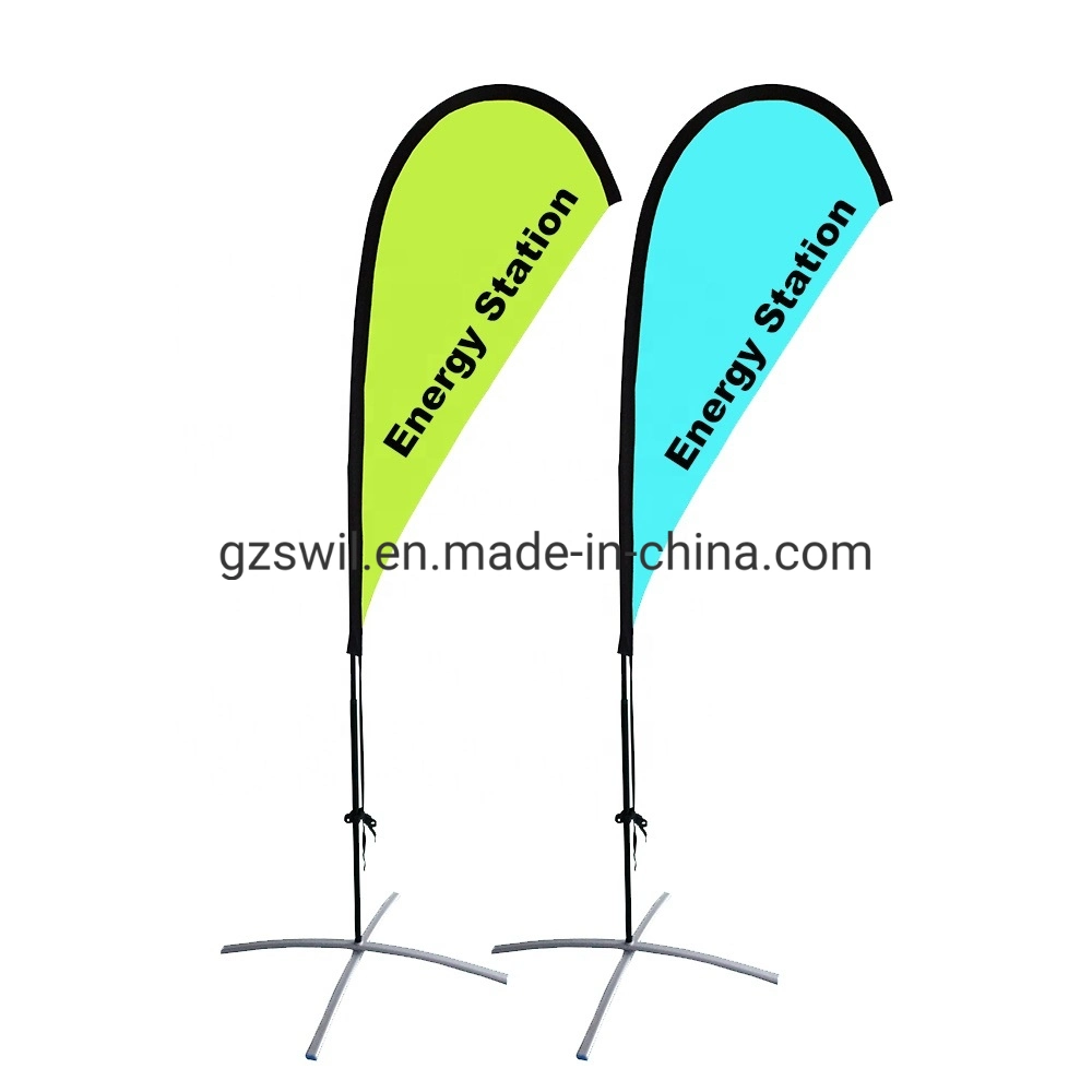 Logo Customized Polyester Advertising Wave Teardrop Beach Flag