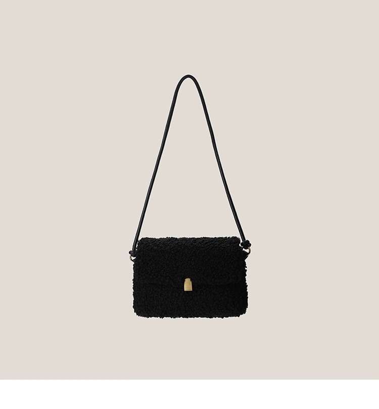 Autumn Winter New Fashionable Fur Lamb Chain Small Square Shoulder Bag