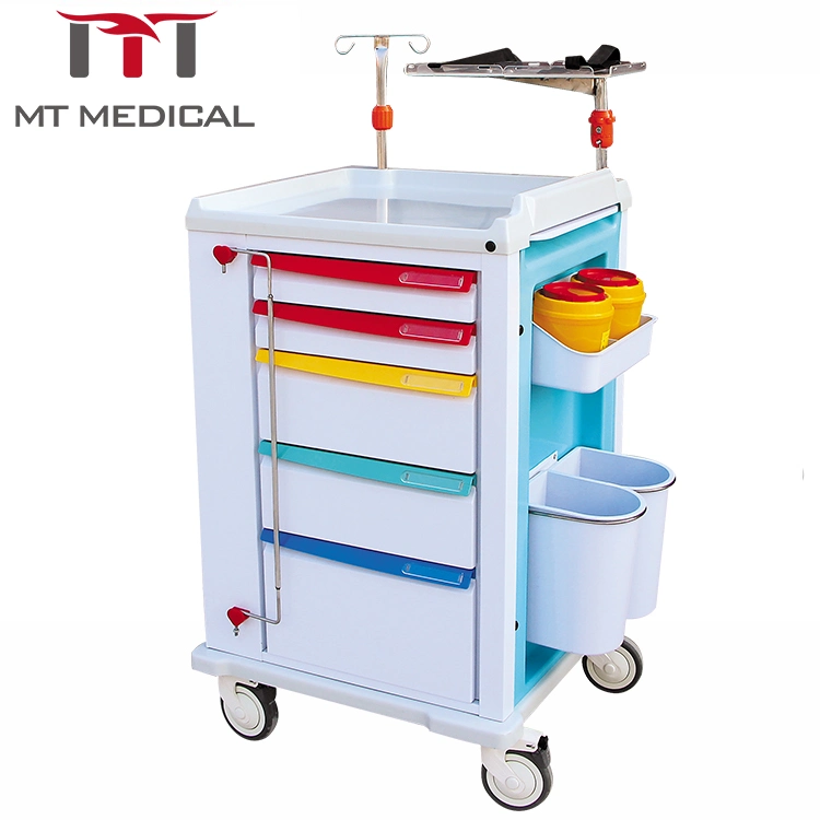 Bon prix Hôpital médical anesthésie urgence chariot professionnel ABS plastique Service hospitalier multifonction