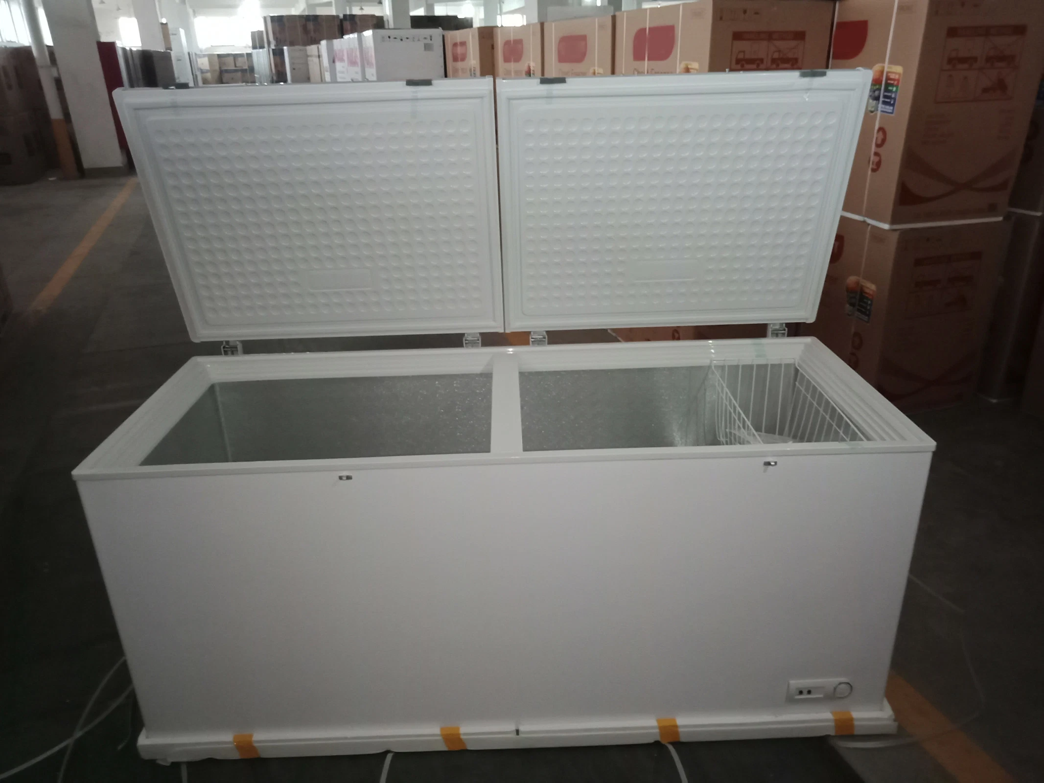 520L color blanco con doble puerta comercial de helados Ice congelador horizontal