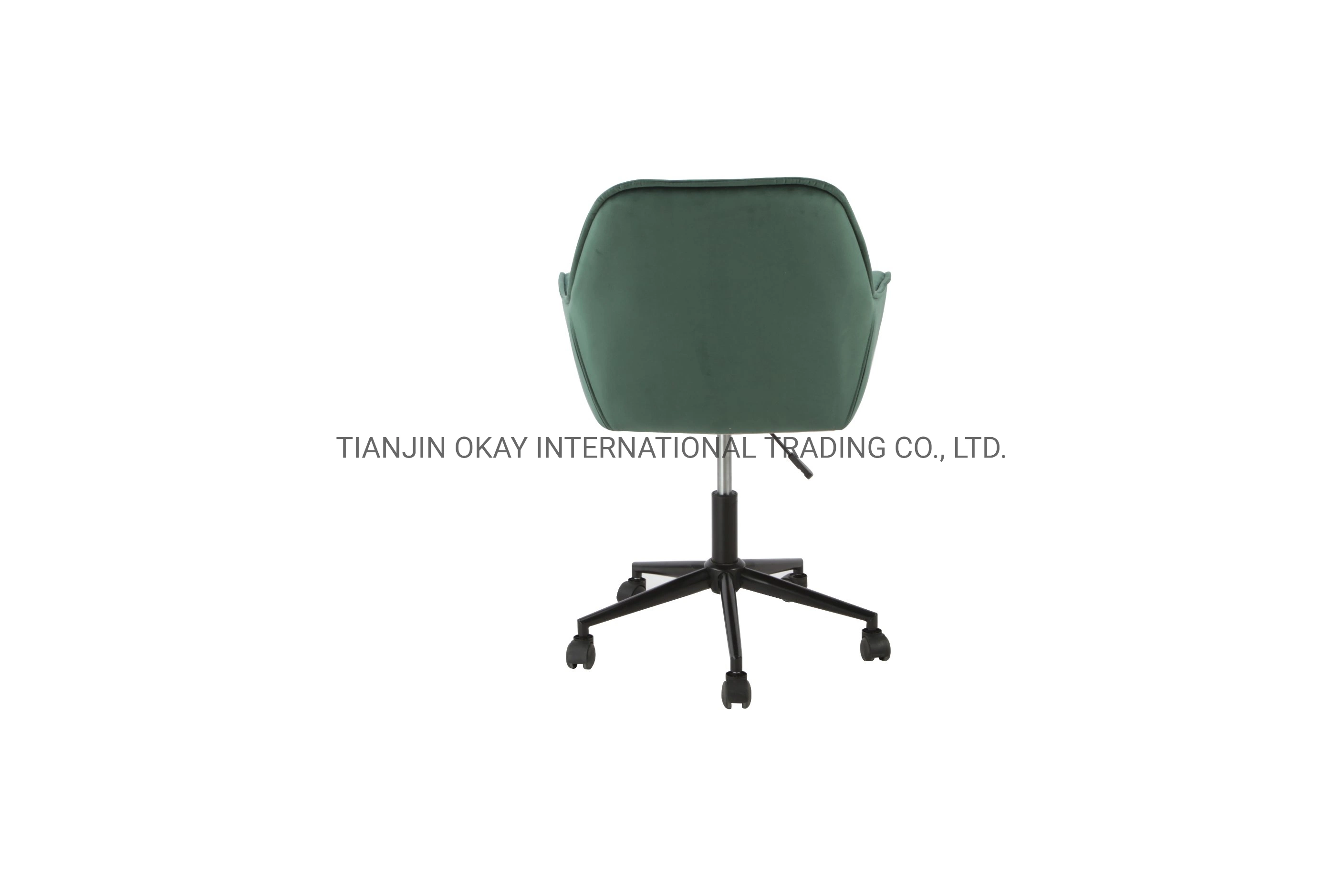 Modern Velvet Cover with Armrest Swivel Desk Home Office Task Chair with Casters Home Office Chair