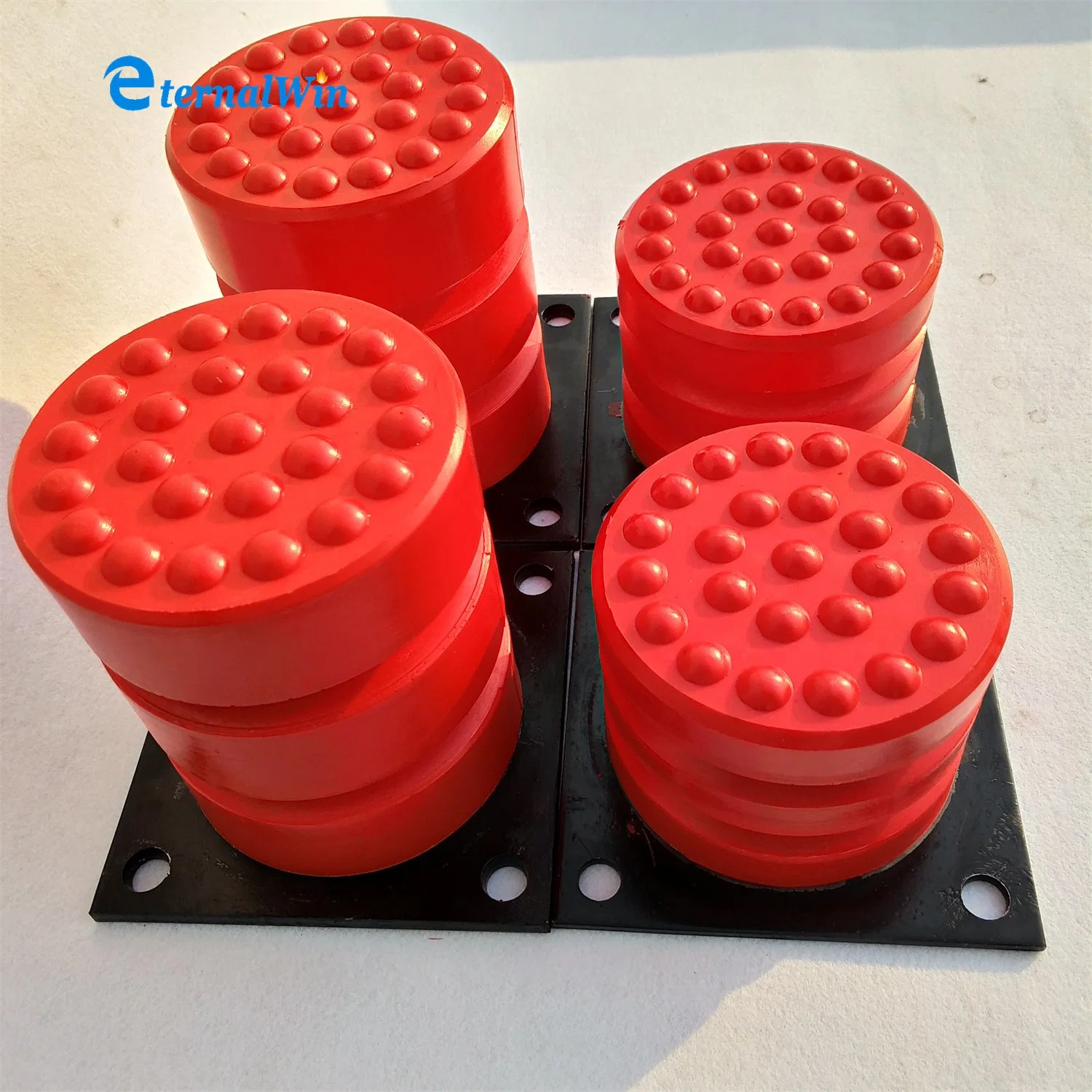 Pin Crane Polyurethane Buffer Rubber Block Buffer Driving Crane with Steel Plat