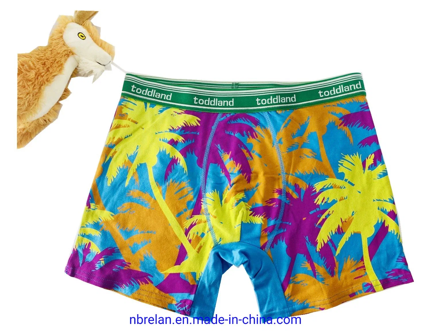 Coconut Tree Print Cotton/Spandex Men's Knit Underpants