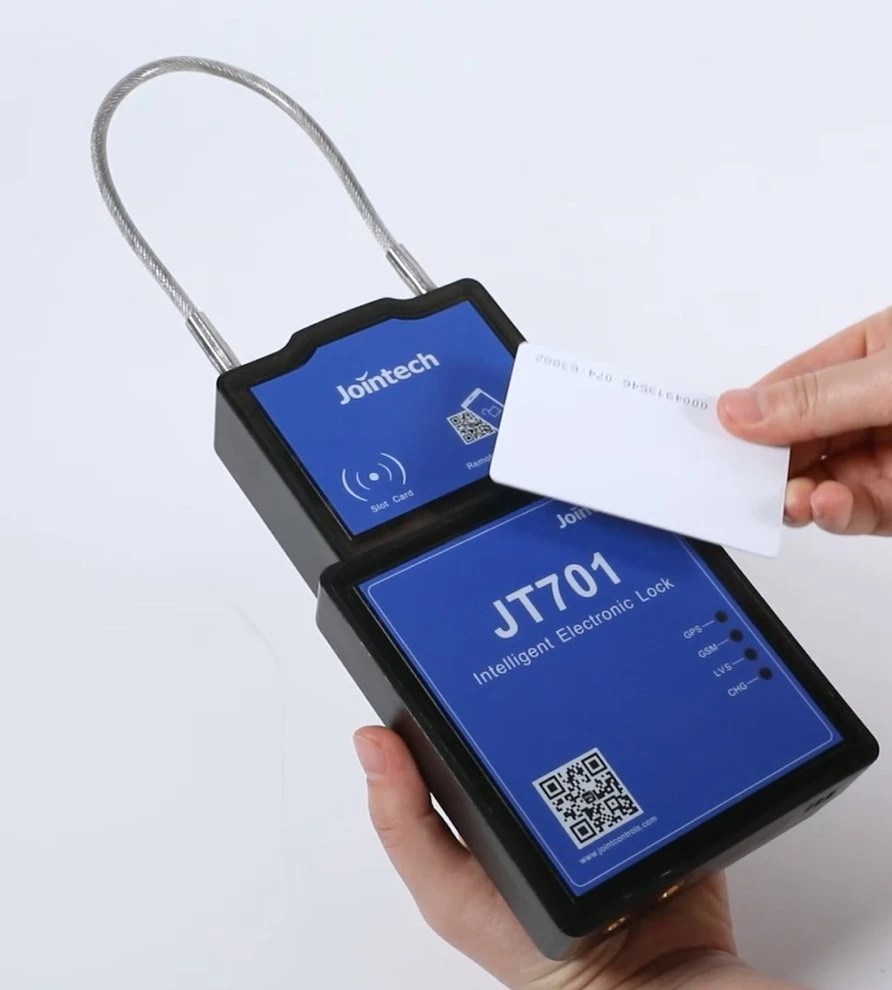 Jt701 Jointech navegación personalizada sello GPS Tracker de bloqueo de contenedor de seguridad de la carga inteligente de GPS para la carretilla de Candado RFID