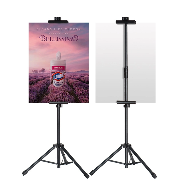 Outdoor Trade Show Tripod Poster Display Stand, Height Adjustable Tripod Iron Poster Stand