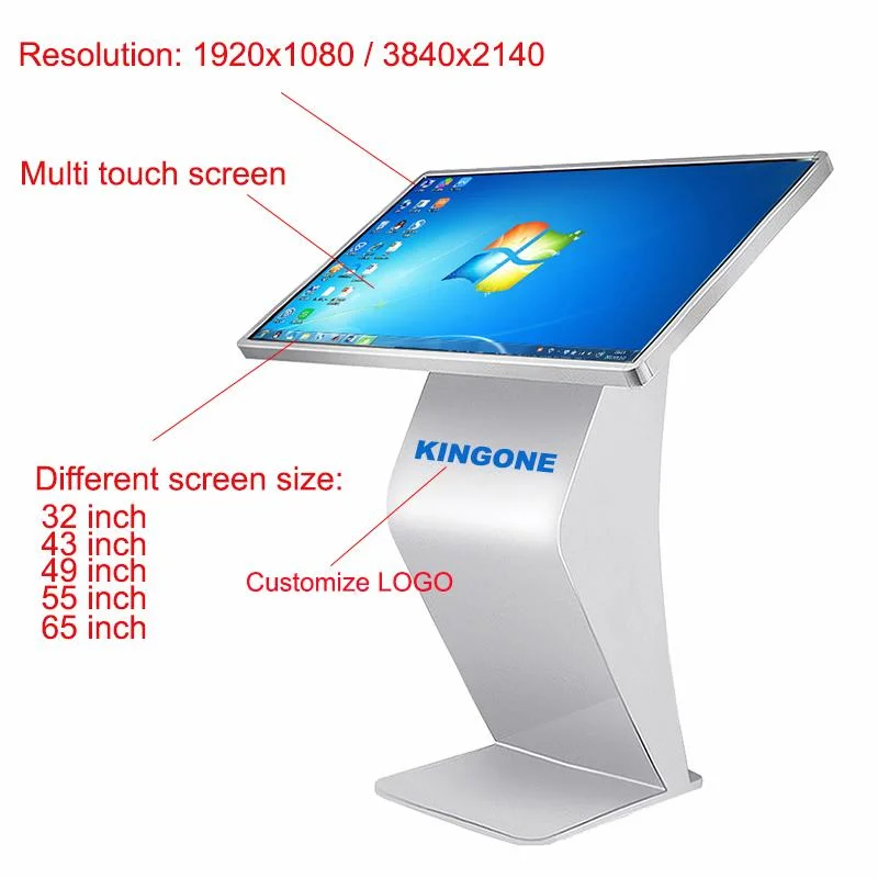 55 65 HD All-in-One Pcap Floor Stand Kiosk WiFi Touch Screen Signage Information Display