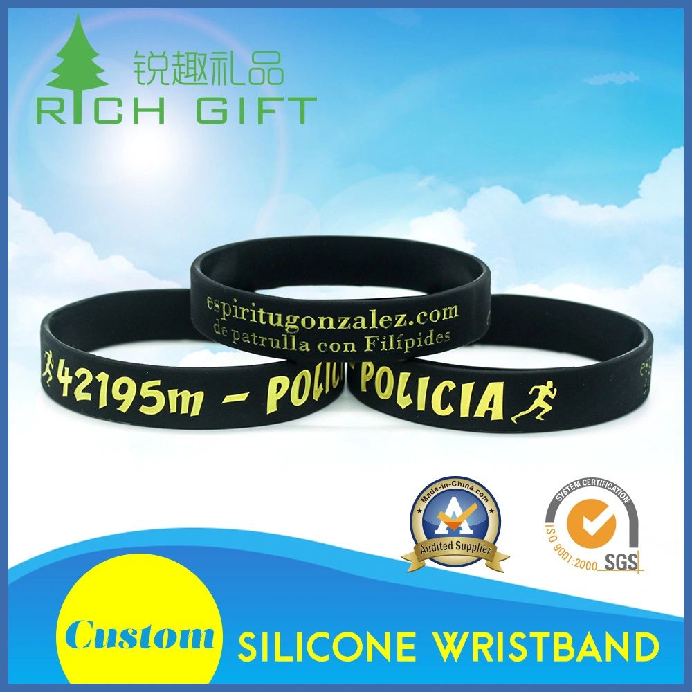Fashionable Cutom Rubber Bracelets Silicone Wristbands with Debossed Logo