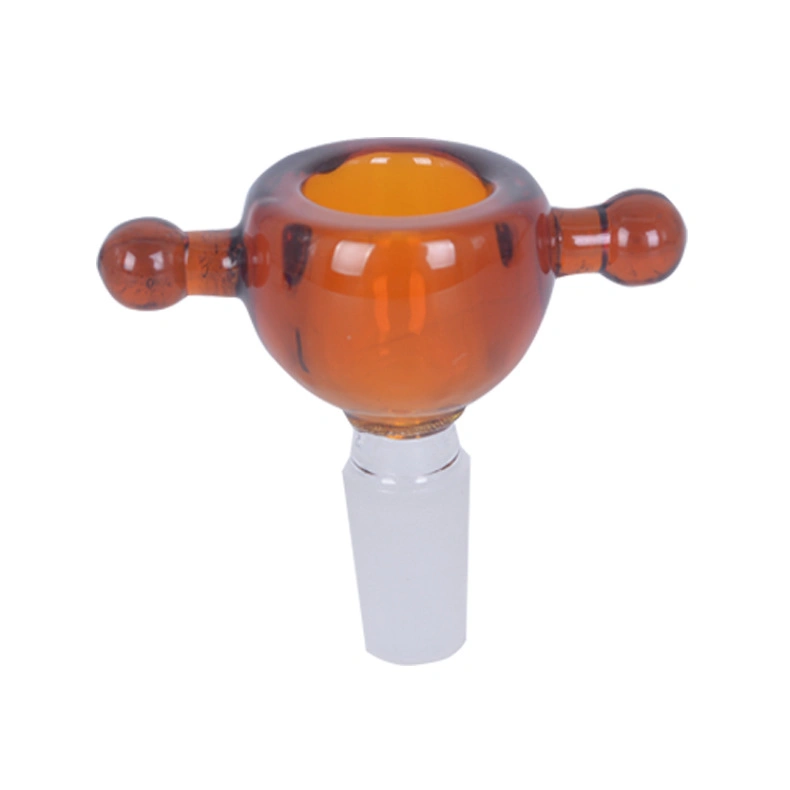 New Design Glass Hookah Pipe Accessories 14.4mm Double Layer with Handle Glass Tobacco Bowl