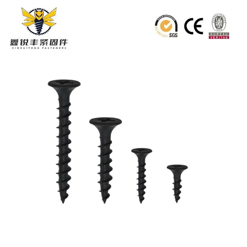 Fastener Tree #6X1-3/8" Drywall Screws Coarse Thread Bugle Head Black Phosphate for Drywall, Wood and Furniture 100PCS