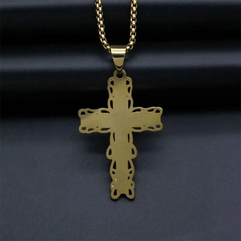 New 316 Stainless Steel Gold Diamond Diamond Cross -Following Necklace Women's Jewelry Gift