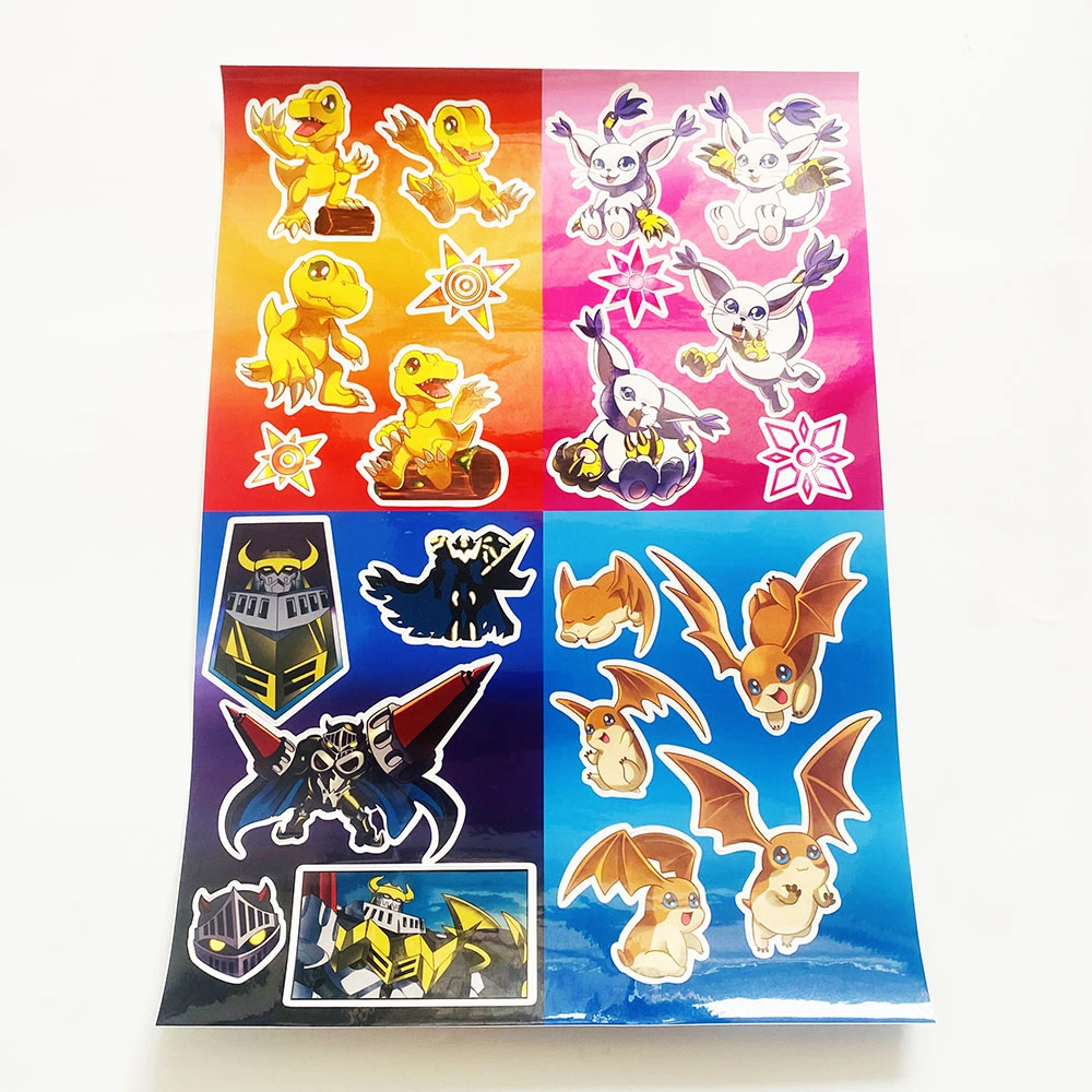 Eco Friendly Promotional Self Adhesive Waterproof Custom Printing Kiss Cut Stickers Sheet