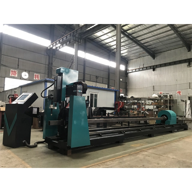 12m CNC H Beam Plasma Gas Coping Beveling Cutting Machine for Angle Steel Channels Square Pipe Round Tube Profiles