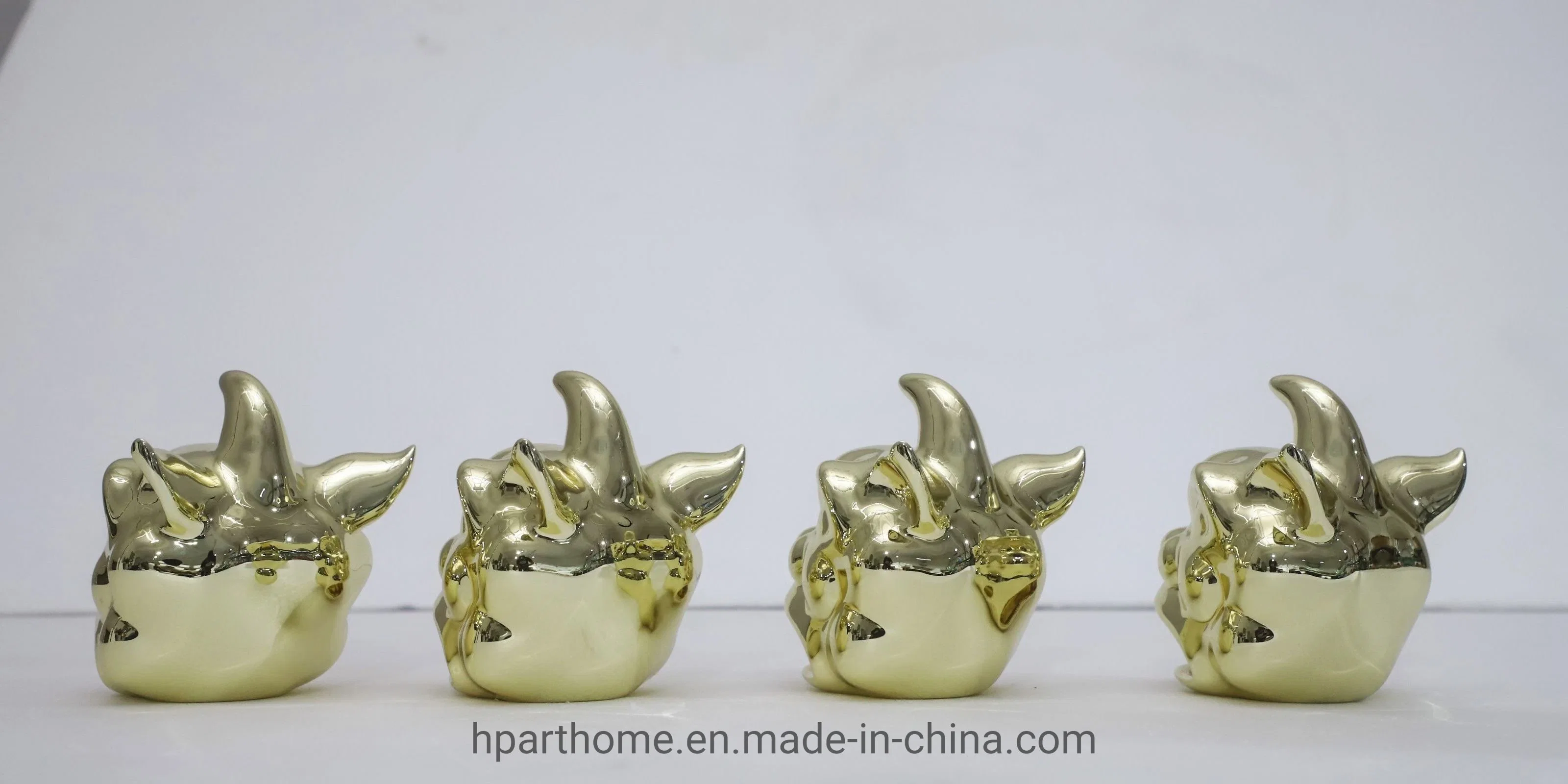 Galvanisierte Gold Finish Animal Head Skulptur Startseite Dekorative Innendekoration