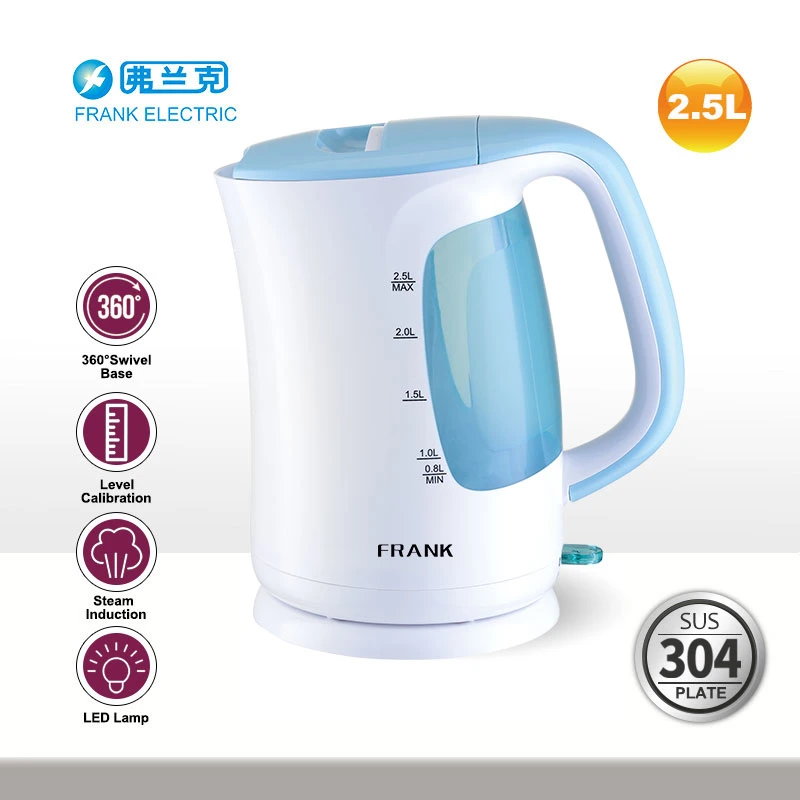 CB/CE/EMC/RoHS/LFGB 2.5L Electric Kettle with Auto Switch off & Swivel Base