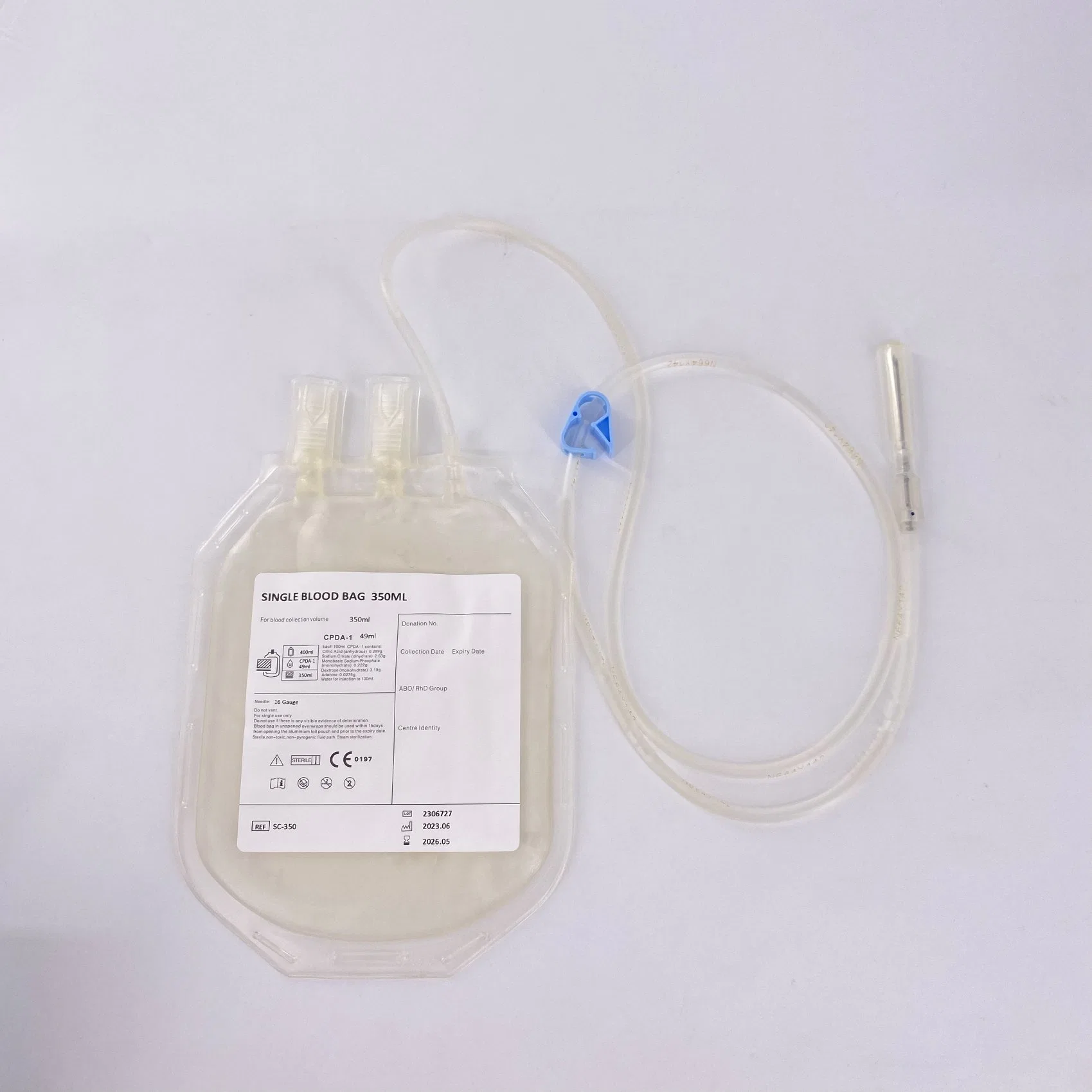 Medical Disposable Cpda Tubular Film Sterile Single Double Triple Quadruple Plastic PVC 250ml 350ml 450ml Transfusion Transfer Bags Blood Collection Bag