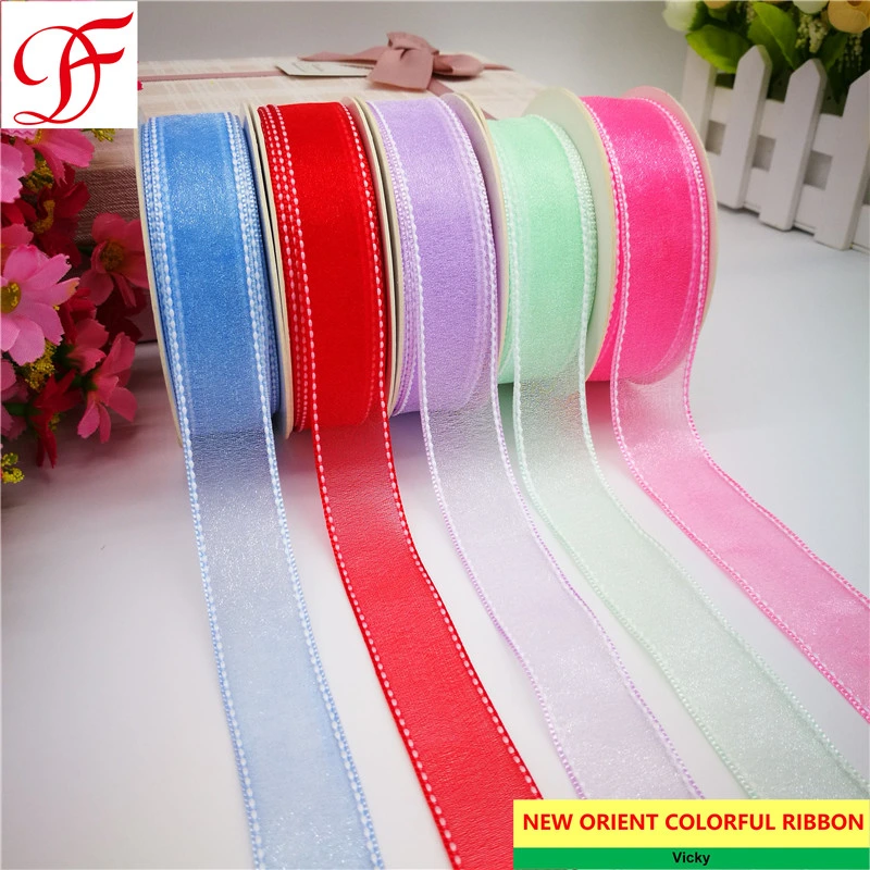 Factory Shining Sheer Organza Ribbon Grosgrain Satin Ribbon Double/Single Face Hemp Taffeta Ribbon Christmas Ribbon Bow Crafts for Box/Gift/Wrap/Box/Underwear