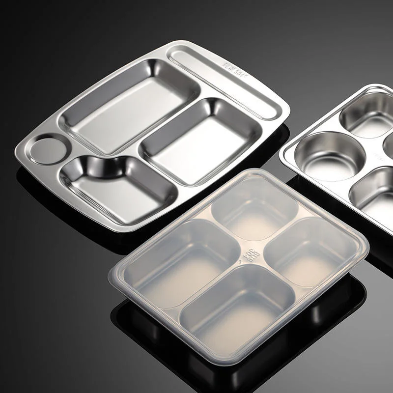 4 5 6 Grids Lattice Stainless Steel Mess Trays