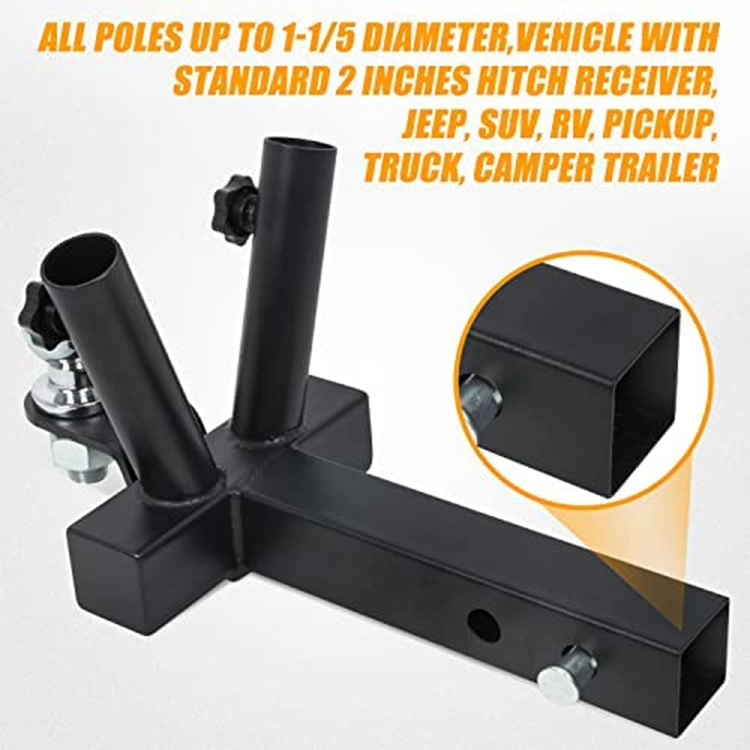 Jh-Mech Dual Flagpole Holder Truck Alloy Steel Flag Pole Mount