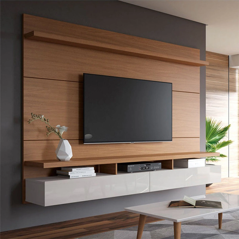 Living Room Wood Luxury Latest Design Wooden Modern TV Cabinet Desk Furniture