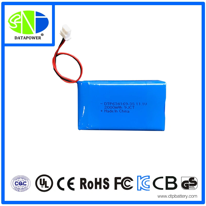 11,1V 2000mAh paquete de baterías de polímero de litio Tamaño personalizado